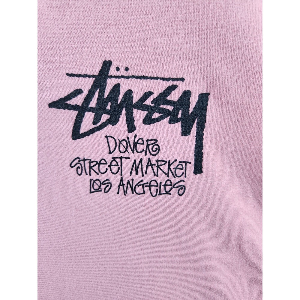 Stussy Dover Street Market LA Tee XL Pink World Tour Logo DSM Shirt Men's - Picture 8 of 8